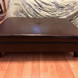 Large Black Storage Ottoman
