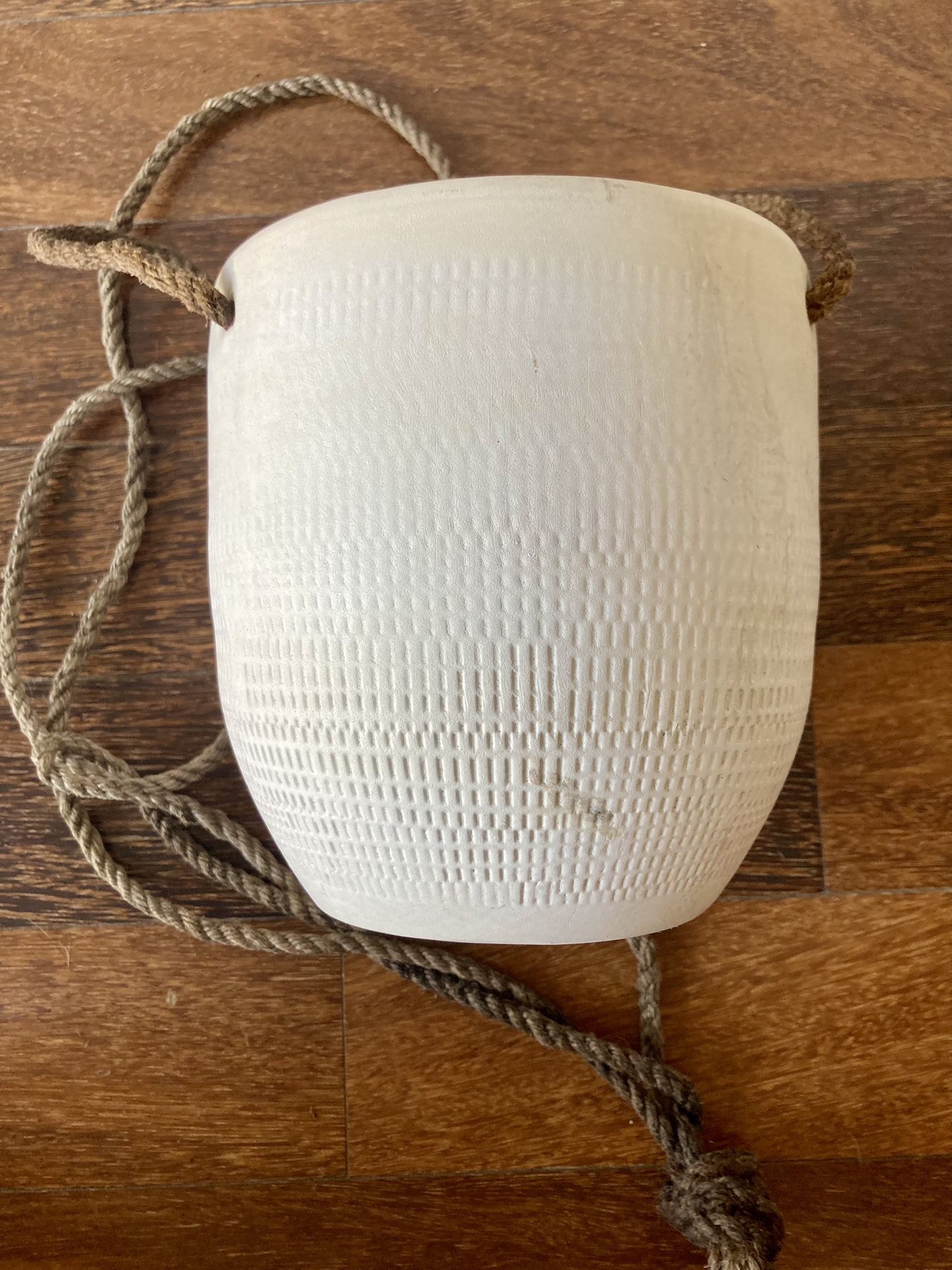 Target (Project 62) 6” White Textured Hanging Rope Planter for Sale in