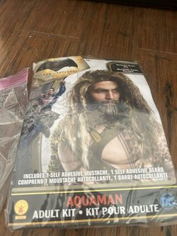 Halloween Costume, Long Men’s Wig And Beard - Aquaman