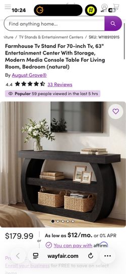 Farmhouse TV Stand 63" Natural