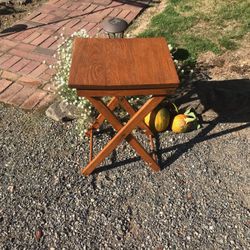 Vintage oak small folding table