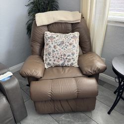 Brown Leather Couch / Sofa / Recliner