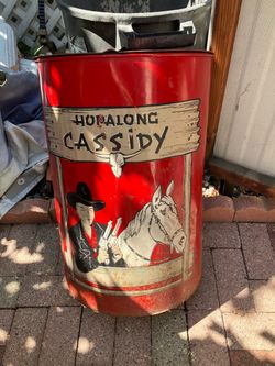 Hopalong Cassidy metal clothes hamper