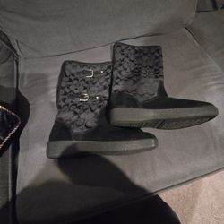 Women's Black Coach Boots size 8-8.5
