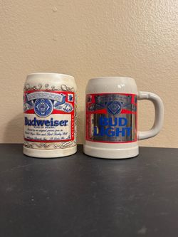 Budweiser & Bud Light beer steins