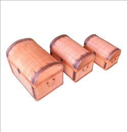 Vintage Bamboo Rattan Storage Chests Set of 3 Beautiful!