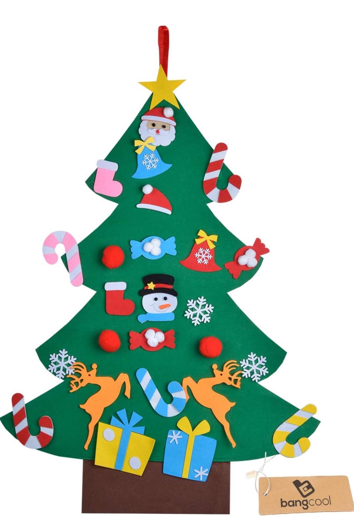 Felt Christmas Tree with 26Pcs Xmas Ornaments 3.2ft DIY Christmas Tree Wall Hanging Xmas Gifts Christmas Decorations