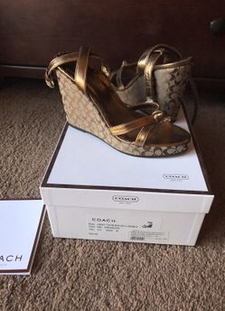 Coach high heel wedges $170 size 6