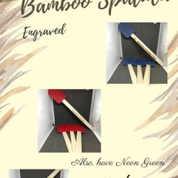 Engraved Bamboo Spatulas