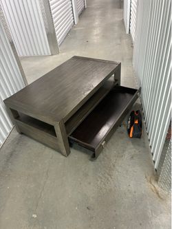 Wood Coffee Table w/ Lower Storage Shelf – $10