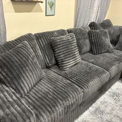 Corduroy Grey L Couch 