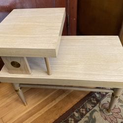 Vintage Mid Century Modern Blond End Table 