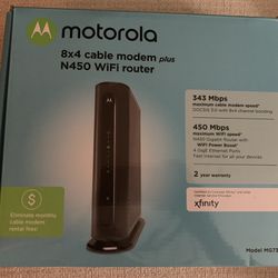 Motorola 8 x 4 Cable modem Plus N450 WIFI Router