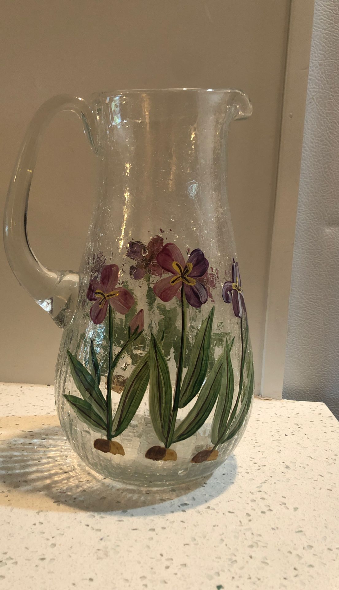 Hand Painted Pitcher with violets