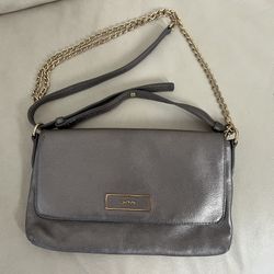 DKNY Silver  Shoulder Flap Bag Handbag Purse