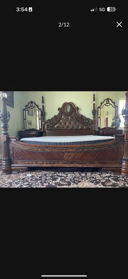 California king bed frame and nightstand