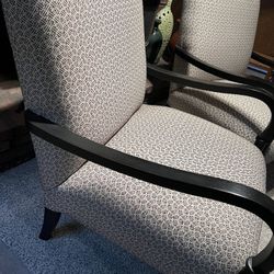 Two Antique Reupholstered Armchairs