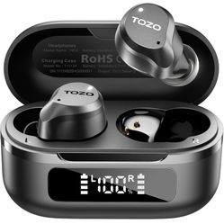 TOZO NC9 Wireless Earbuds in Ear Bluetooth 5.3 Headphones Ear Buds Hybrid Active Noise Cancelling 6 Mics ENC Clear Call IPX8 Waterproof Stereo Bass 59
