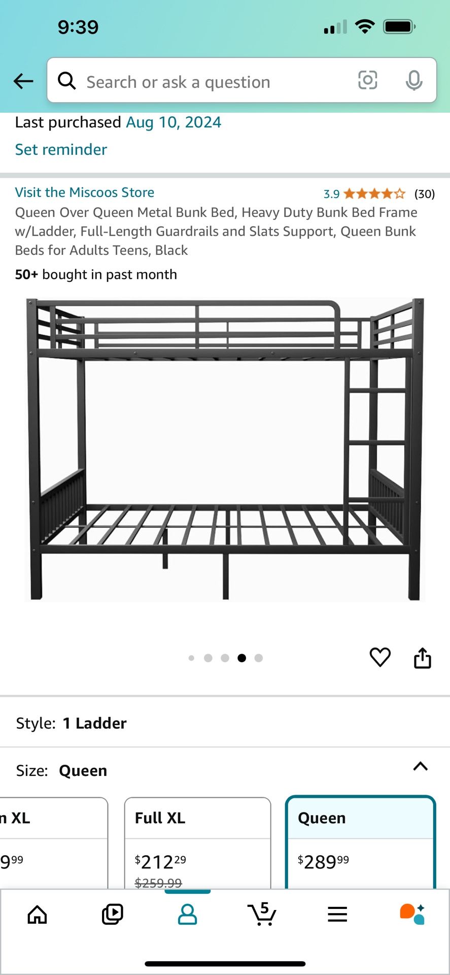 Queen over Queen  Bunk Bed