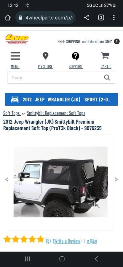 Smittybilt premium 2dr soft top for a 2012 keep wrangler