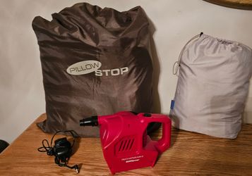 Air mattress Coleman pillow stop Plus air pump electric Plus Queen outdoor sheets