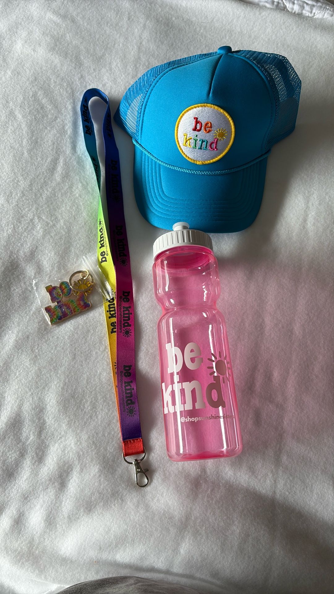 Be Kind, Keychain Hat, Lanyard, Journal, And Water Bottle