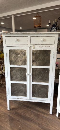 Farmhouse white pie safe