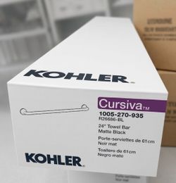 🔥🔥 BRAND NEW Kohler Cursiva 24" Towel Bar – Matte Black – $22 (Retail $37)