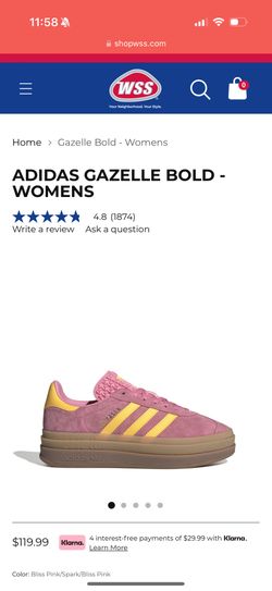 Adidas Gazelle Bold Women's Pink Yellow