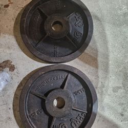 Pair 35lbs Olympic 2" weights