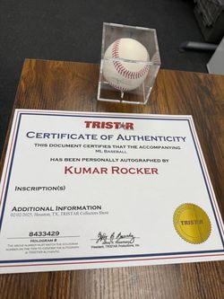Kumar Rocker Autographed Baseball with COA