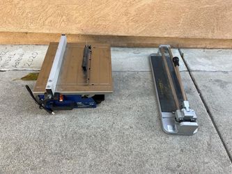 2 tile cutter machines blueone electric $100 / and 20”BALL bearing tile cutter $40