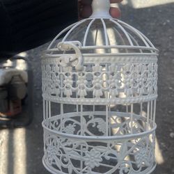 White decorative bird cage