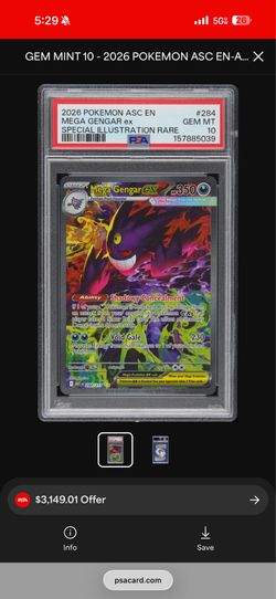 Pokemone gengar ascended heroes 284 psa 10