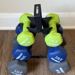 Hola Hatha dumbells set (5, 10 and 15 lbs)