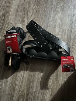 Husky 2.5 leather belt and elastic accommodate bands