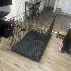 42” Large Folding Wire Dog Crate w/ Tray