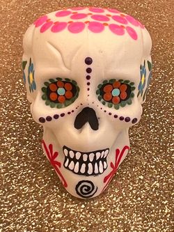 Hand-Painted plastic Sugar Skull Decor #6