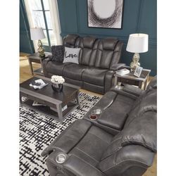 New Ashley furniture turbulence 2pc power reclining sofa and loveseat set tax included free delivery