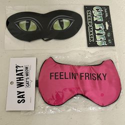 New 2 Satin Cat Theme Sleeping Eye Masks