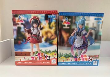 Megumin and Aqua Konosuba anime figure lot