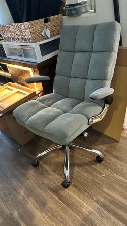 Gray Padded High-Back Office Chair