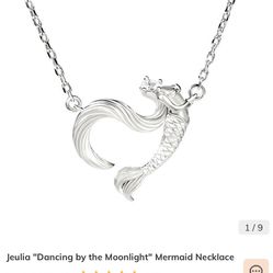 Sterling Silver “dancing By The Moonlight” Mermaid Necklace New