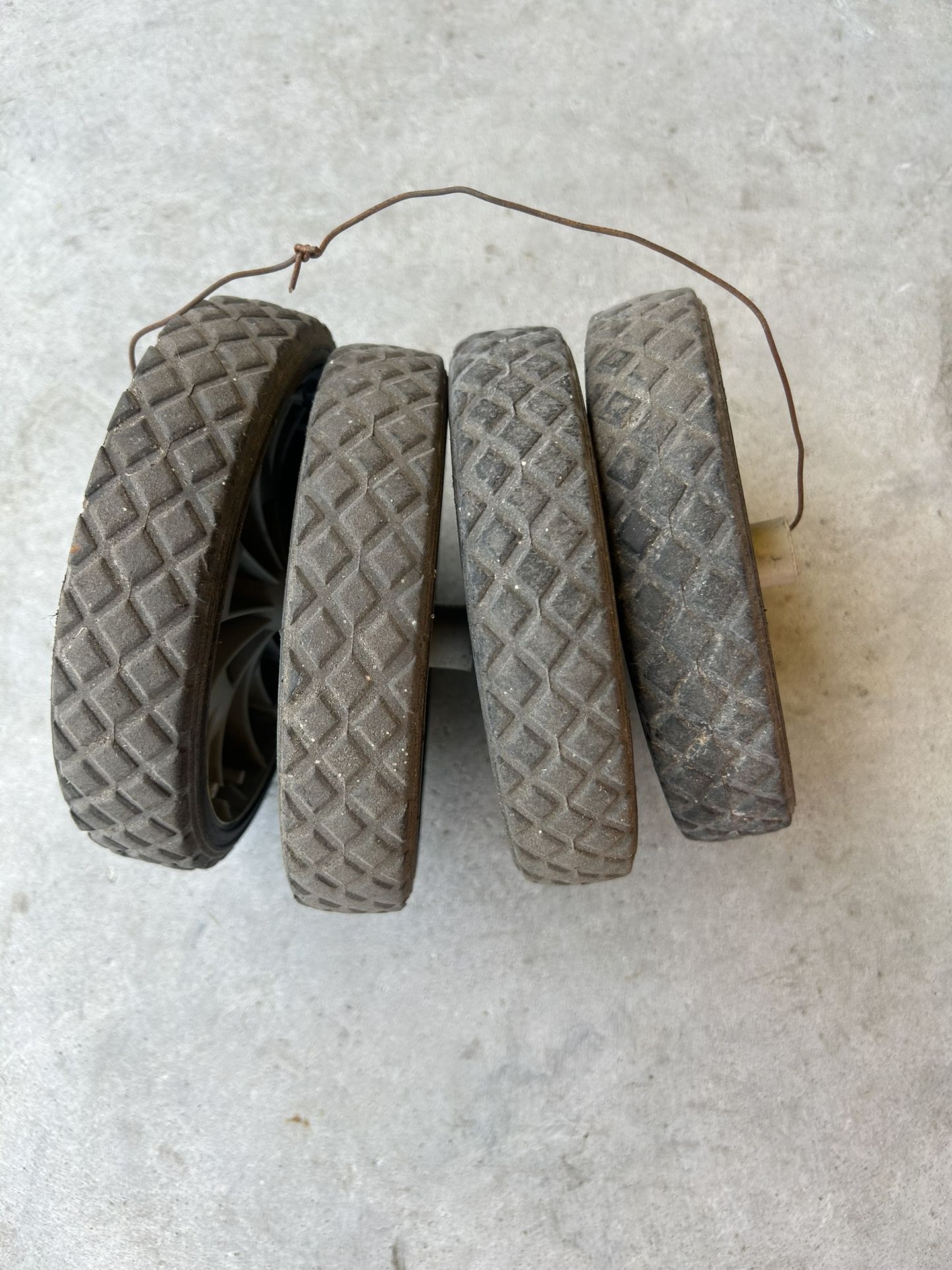 Four Plastic Lawn Mower Tires