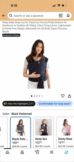 Moby Baby Wrap Carrier Classic by Petunia Pickle Bottom for Newborns to Toddlers (8-33lbs)