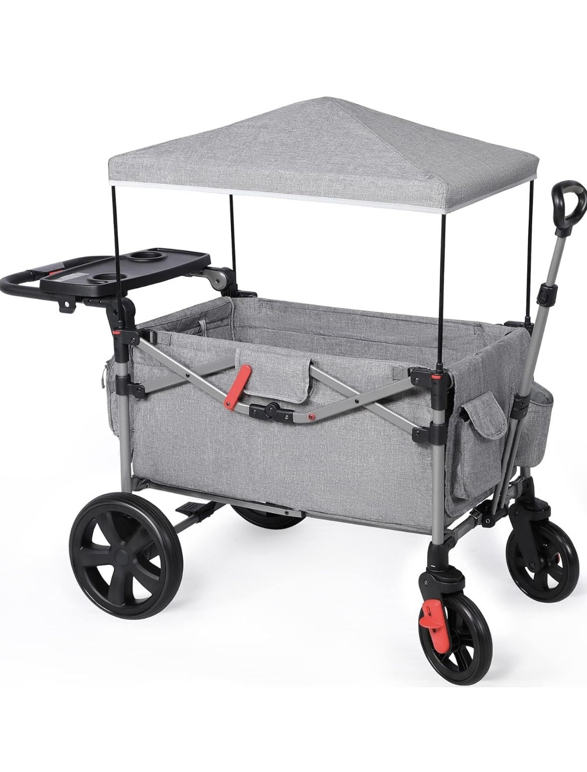 NEW. OPEN BOX.EVER ADVANCED Foldable Wagons for Two Kids & Cargo,