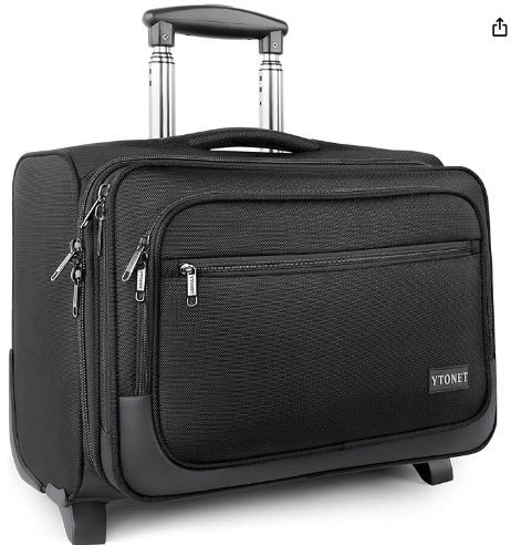 Ytonet Rolling Laptop Bag, 17 Inch Rolling Briefcase for Men Women, Water Resistant Roller Bag with Wheels and USB Charging Port for Business Travel W