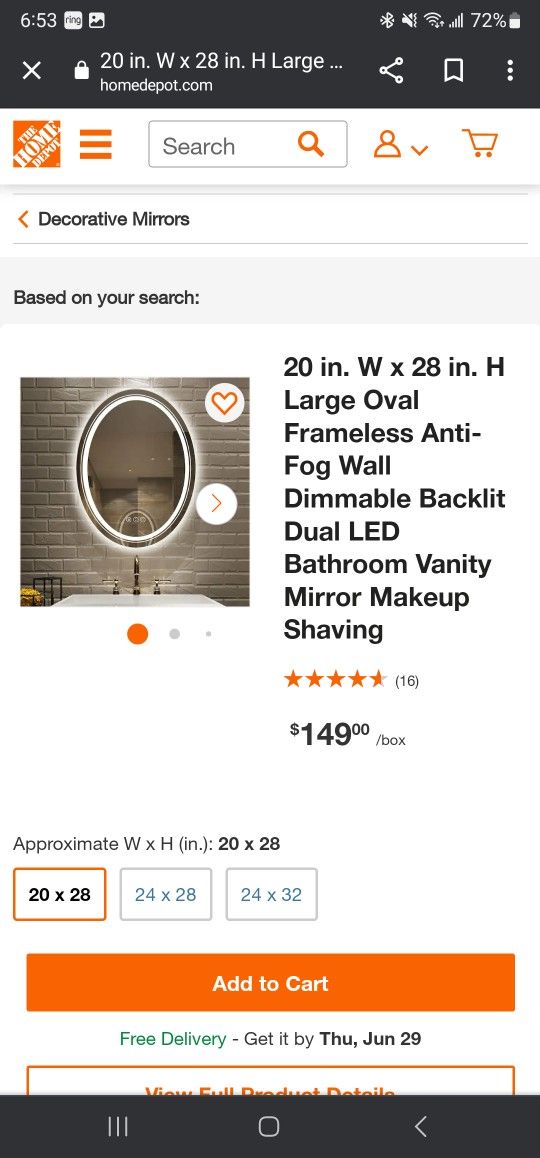 Wisfor Oval LED Vanity Mirror