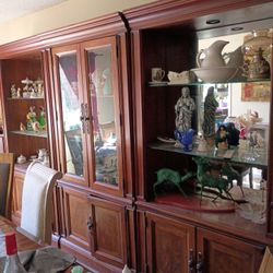 80"  Brown wood China Cabinets Or Book Shelves 