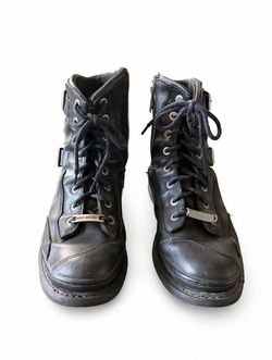 Harley- Davidson motorcycle Boots men’s size 10- Black Leather  Buckle side zip